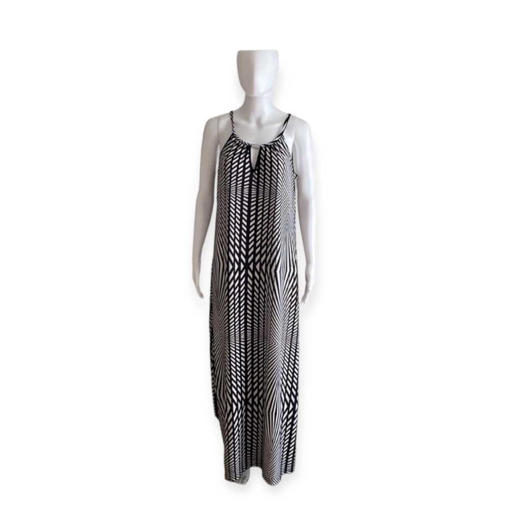 Mlle Gabrielle Black + White Maxi Dress Size L
